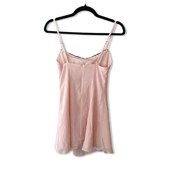 More To Come Mallory Mini Dress in Baby Pink chiffon ribbon tie slip Revolve - Picture 5 of 10